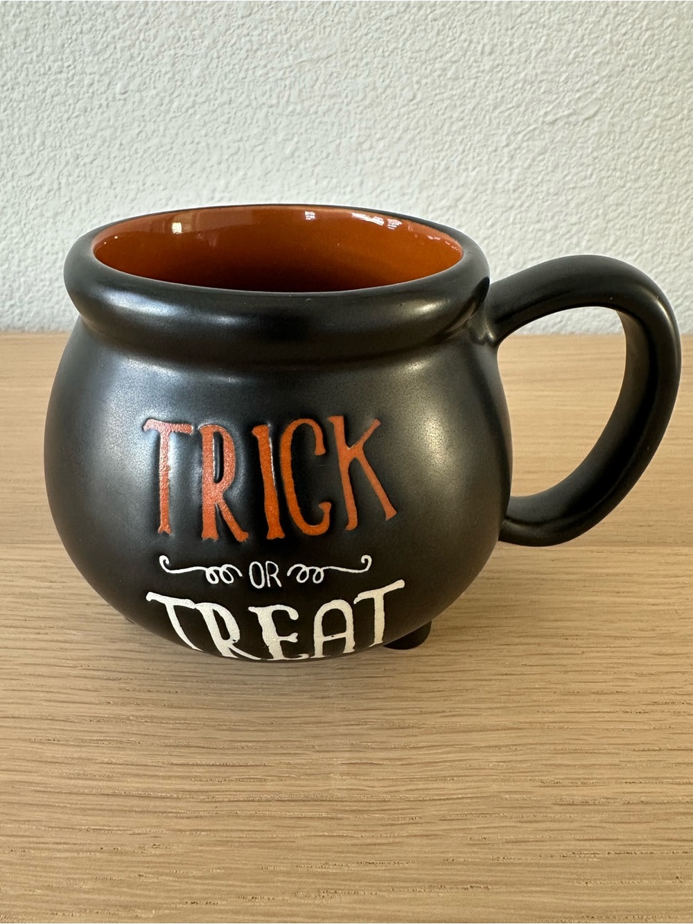 Trick or Treat Black and Orange Stoneware Mug